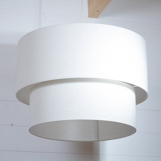 2 Tier Lamp Shade - F165 ~ Cream Linen, 50cm x 20cm & 40cm x 15cm