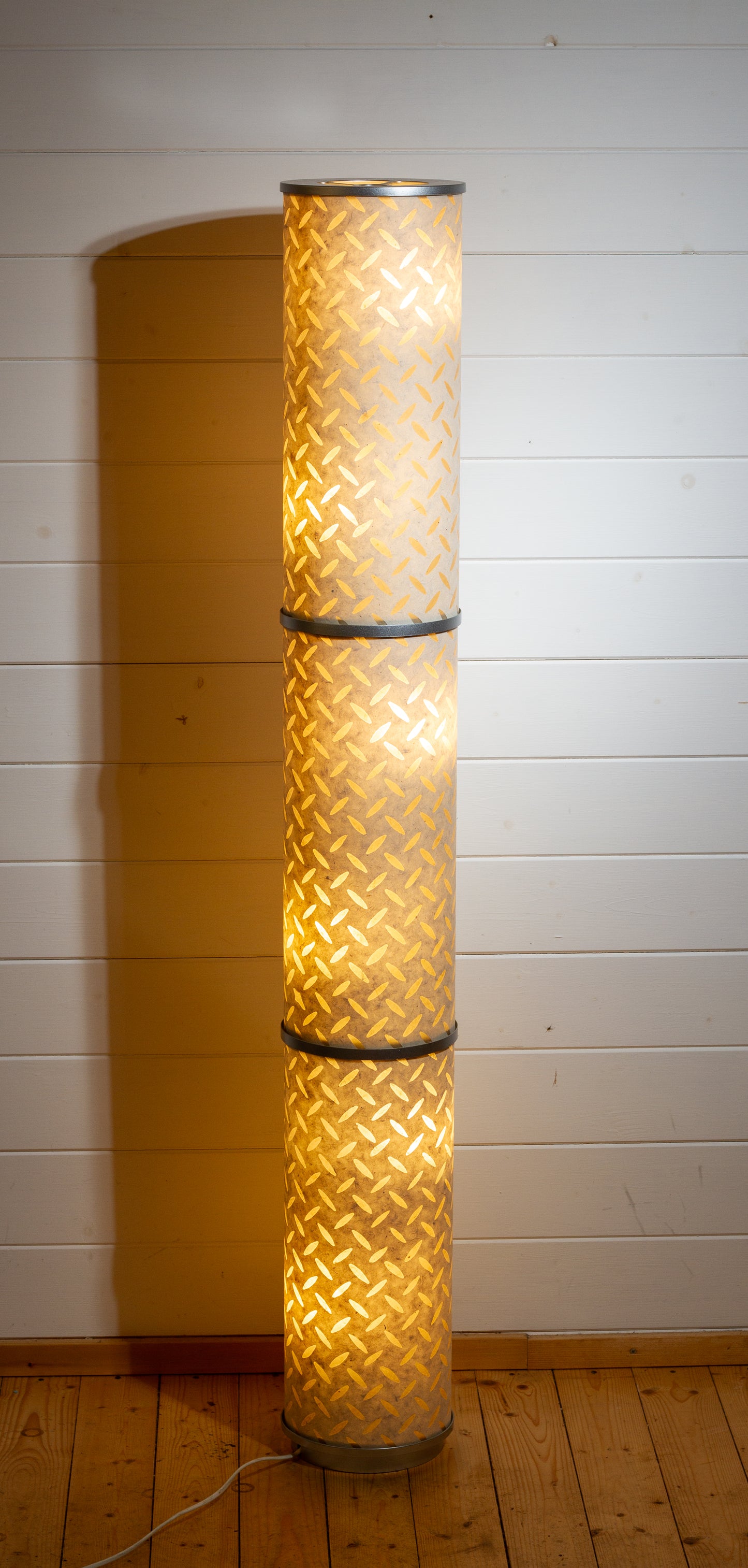 3 Panel Floor Lamp - P10 - Batik Tread Plate Natural, 20cm(d) x 1.4m(h)