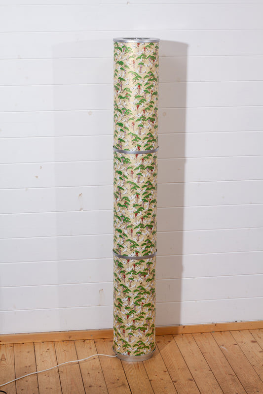 3 Panel Floor Lamp - W05 - Cranes, 20cm(d) x 1.4m(h)