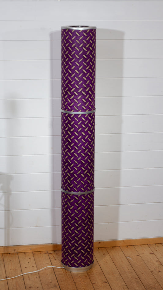 3 Panel Floor Lamp - P13 - Batik Tread Plate Purple, 20cm(d) x 1.4m(h)