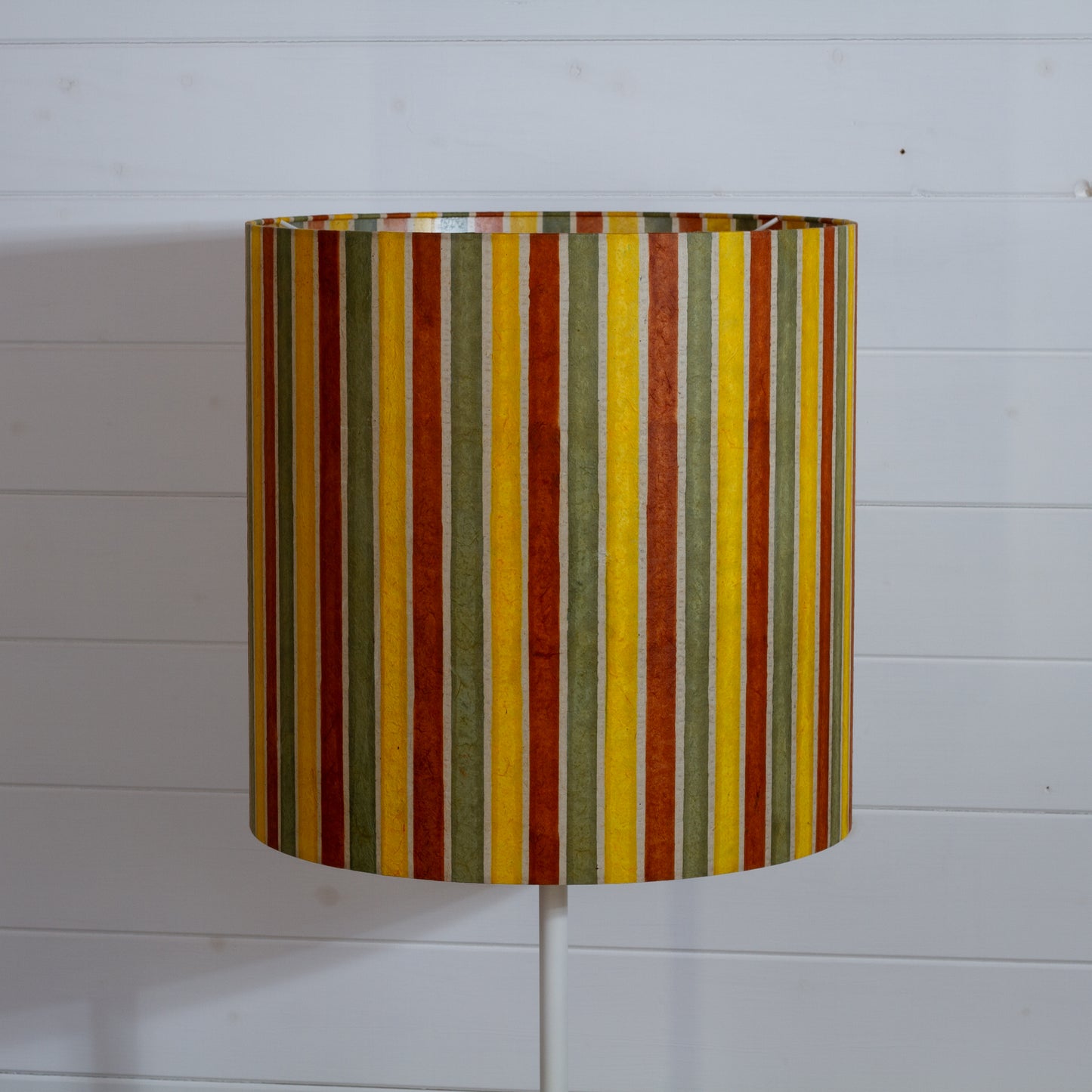 Drum Lamp Shade - P06 - Batik Stripes Autumn, 30cm(d) x 30cm(h)