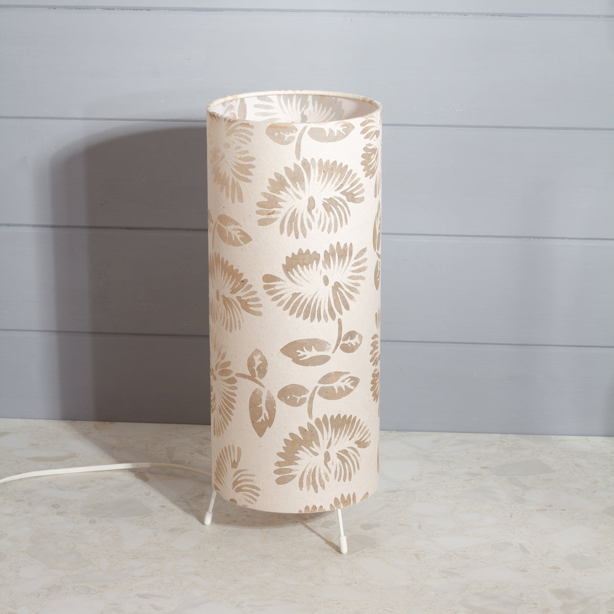 Free Standing Table Lamp Small - P09 ~ Batik Peony on Natural