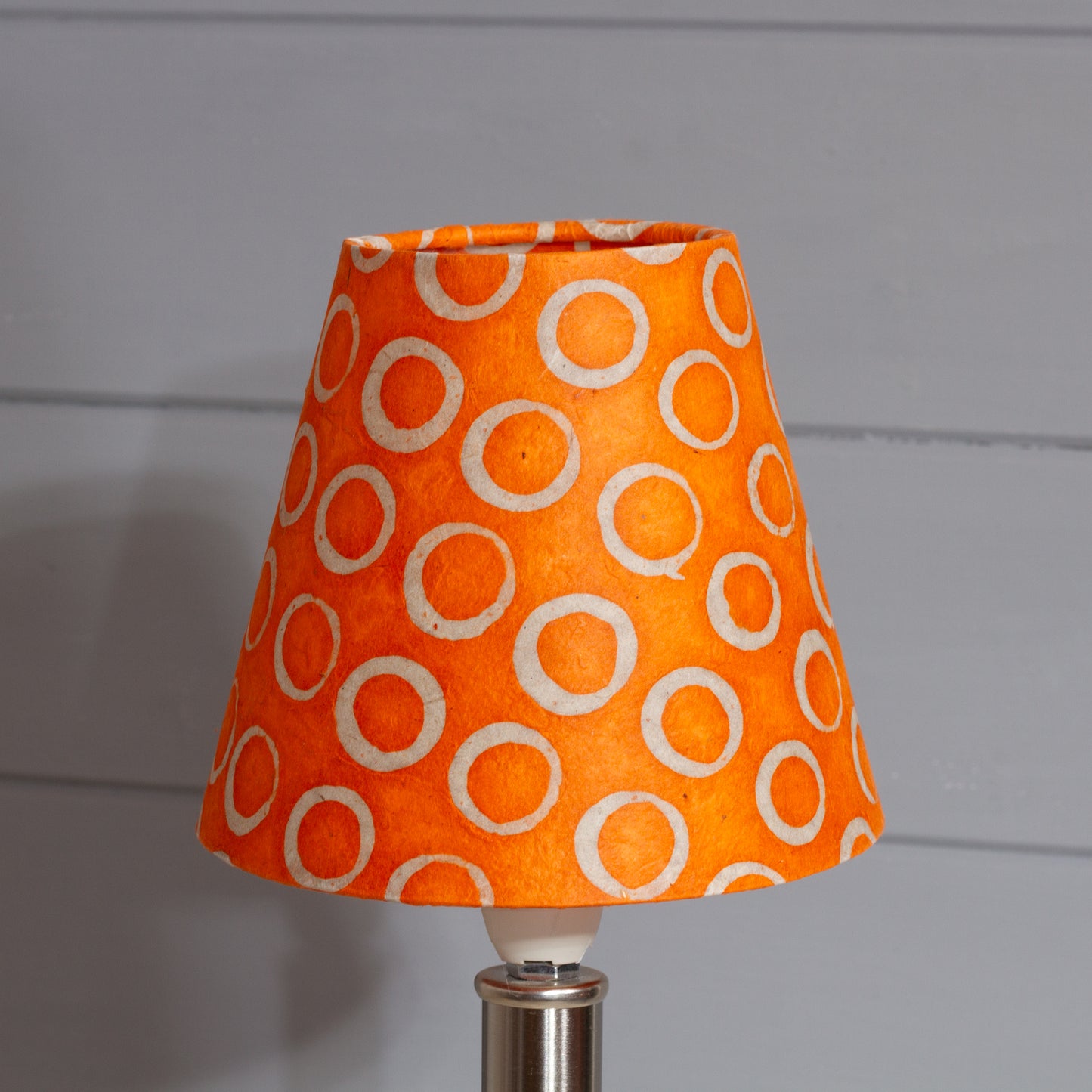 Clip on Lamp Shade - Short - P03 - Batik Orange Circles