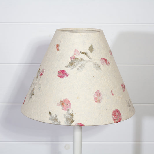 Conical Lamp Shade B142 ~ Leaves and Flowers, 10cm(top) x 25cm(bottom) x 17.5cm(height)
