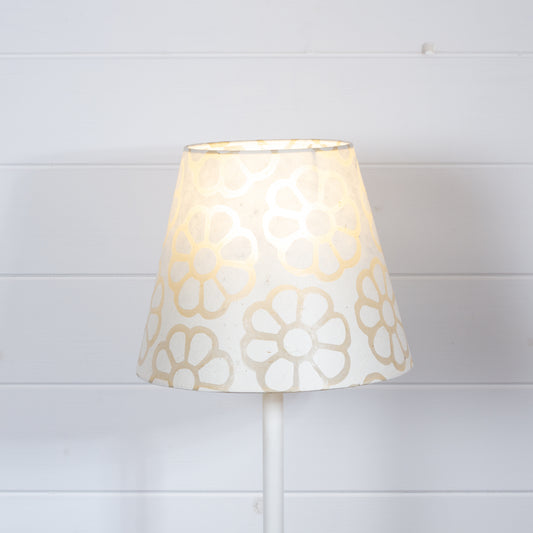 Conical Lamp Shade P17 - Batik Big Flower on Natural, 15cm(top) x 30cm(bottom) x 22cm(height)
