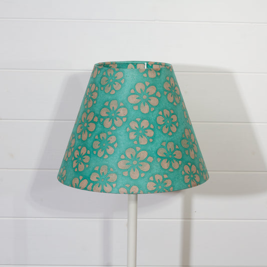 Conical Lamp Shade P80 - Batik Star Flower Sea Foam, 15cm(top) x 30cm(bottom) x 22cm(height)
