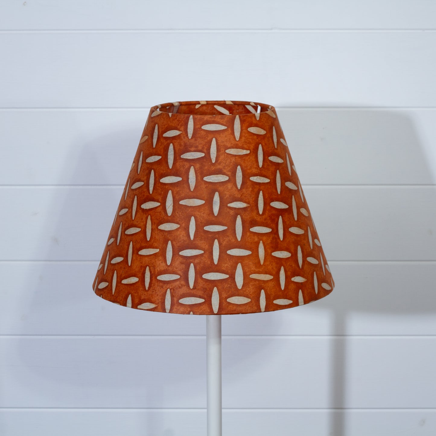 Conical Lamp Shade P12 - Batik Tread Plate Brown, 15cm(top) x 30cm(bottom) x 22cm(height)