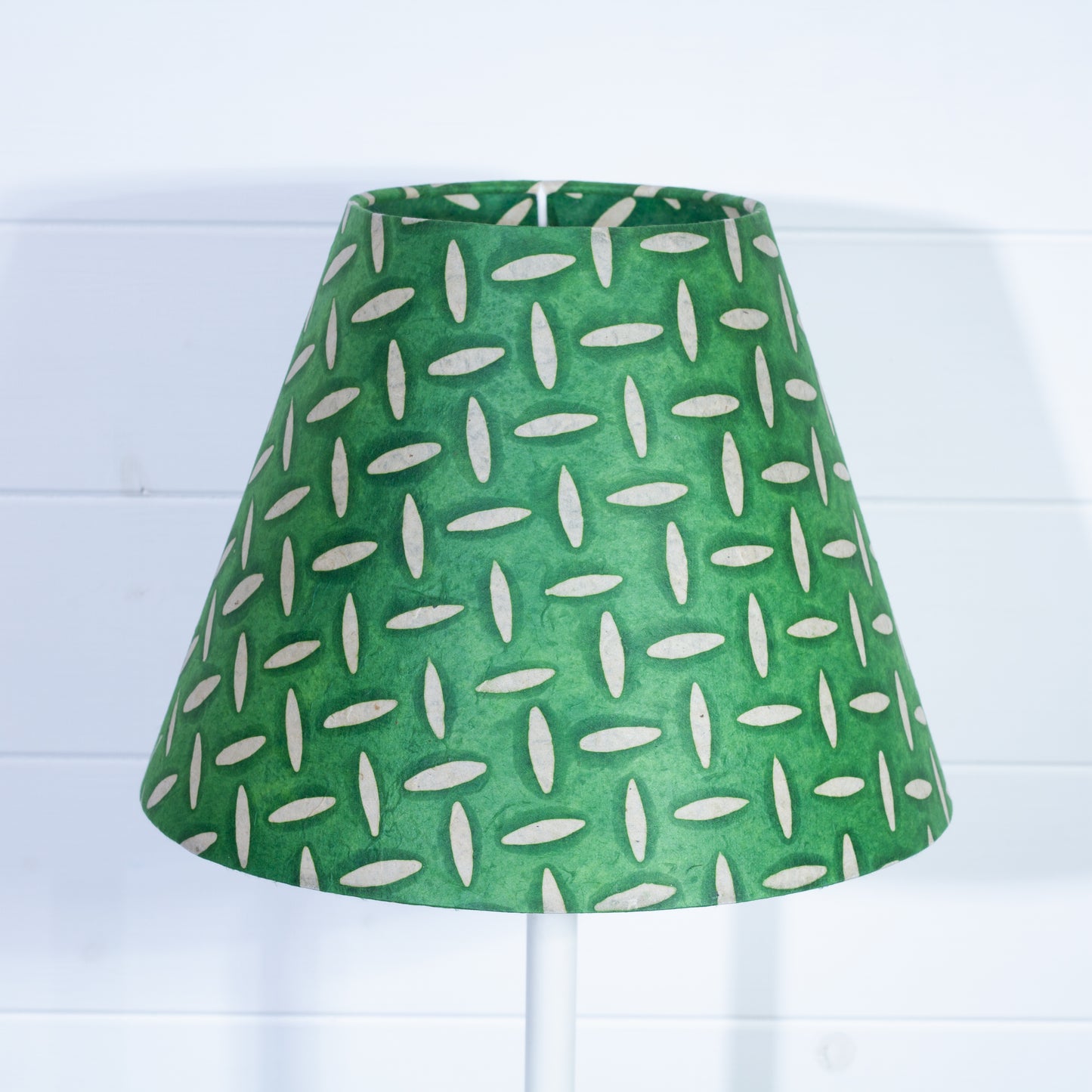 Conical Lamp Shade P96 - Batik Tread Plate Green, 15cm(top) x 30cm(bottom) x 22cm(height)