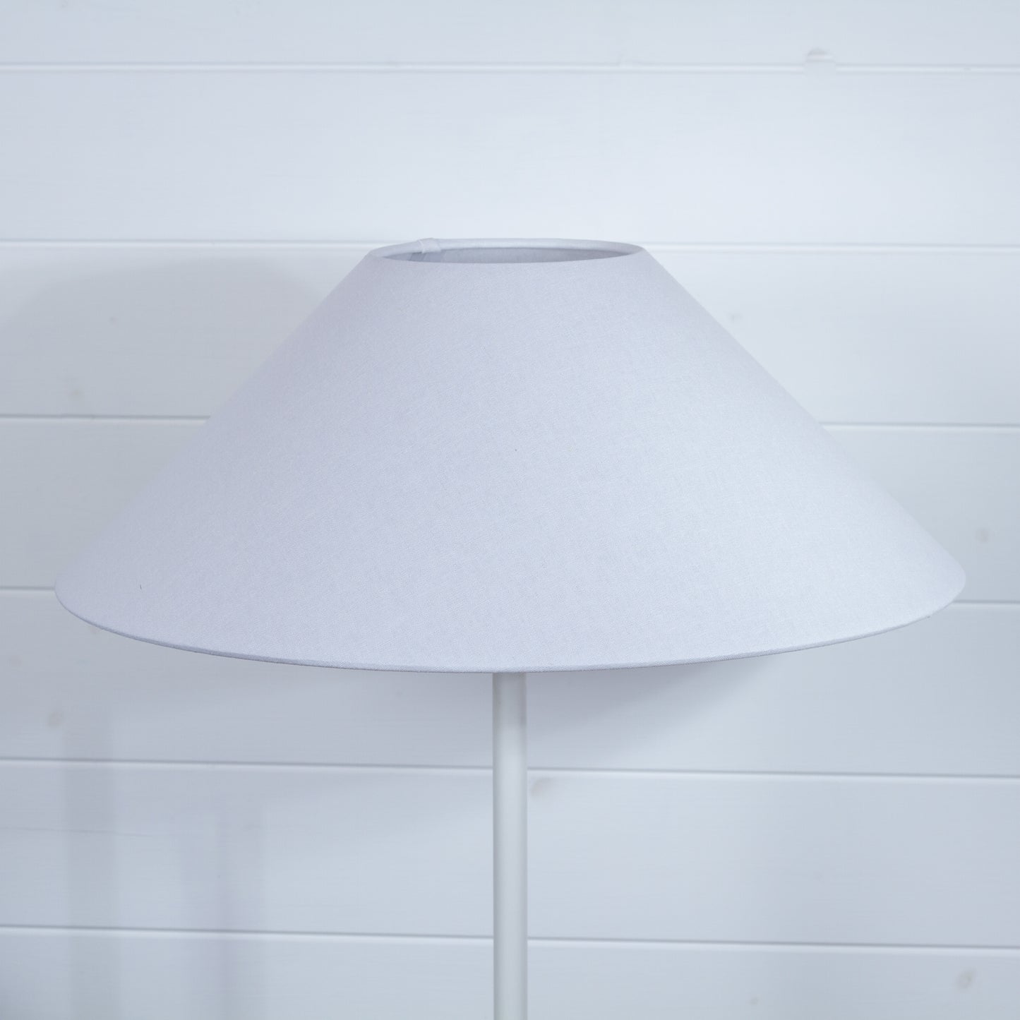 Conical Lamp Shade F160 White Linen Fabric ~ 15cm Top, 50cm Bottom, 18cm Height
