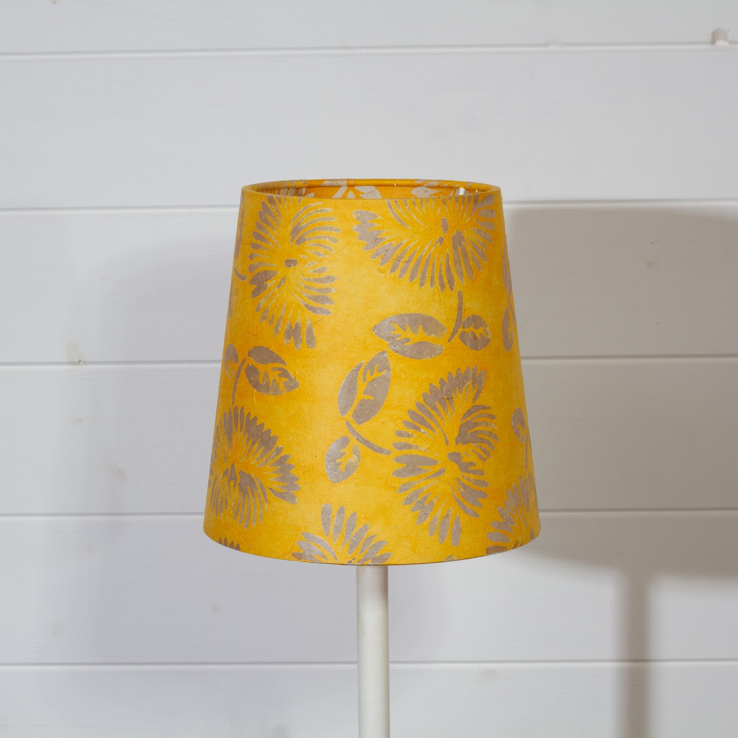 Conical Lamp Shade B120 ~ Batik Peony Yellow, 15cm(top) x 20cm(bottom) x 20cm(height)