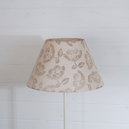 Conical Lamp Shade P09 - Batik Peony on Natural, 20cm(top) x 40cm(bottom) x 23cm(height)