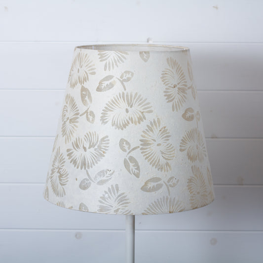 Conical Lamp Shade P09 - Batik Peony on Natural, 23cm(top) x 35cm(bottom) x 31cm(height)