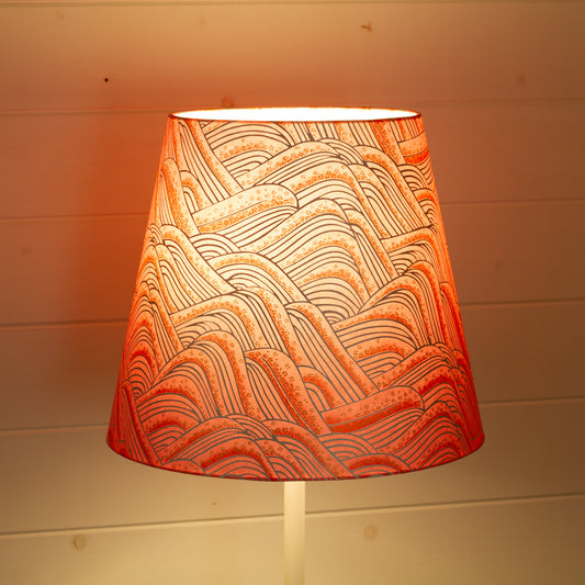 Conical Lamp Shade W04 - Pink Hills with Gold Flowers, 23cm(top) x 35cm(bottom) x 31cm(height)