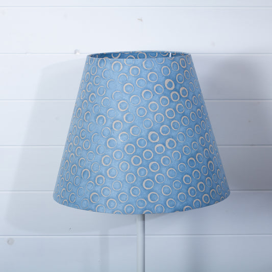 Conical Lamp Shade P72 - Batik Blue Circles, 23cm(top) x 40cm(bottom) x 31cm(height)