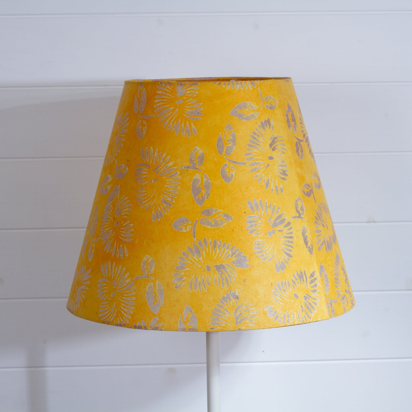 Conical Lamp Shade B120 - Batik Peony Yellow, 23cm(top) x 40cm(bottom) x 31cm(height)