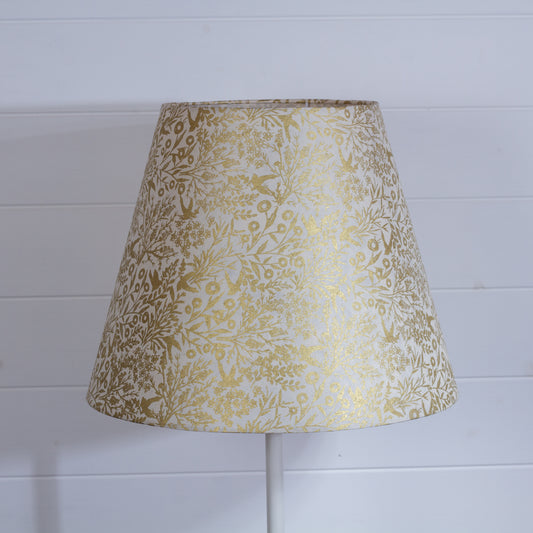 Conical Lamp Shade B135 ~ Gold Birds, 23cm(top) x 40cm(bottom) x 31cm(height)