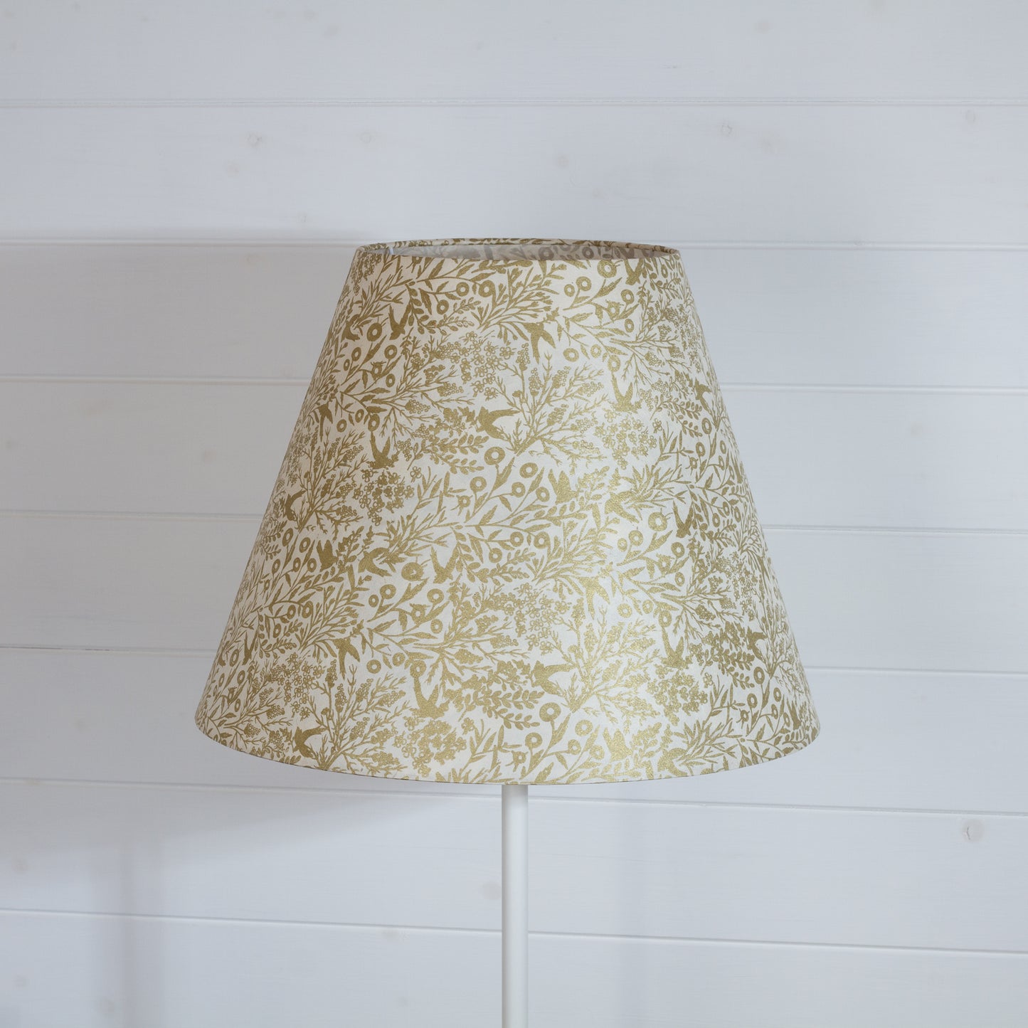Conical Lamp Shade B135 ~ Gold Birds, 23cm(top) x 45cm(bottom) x 34cm(height)