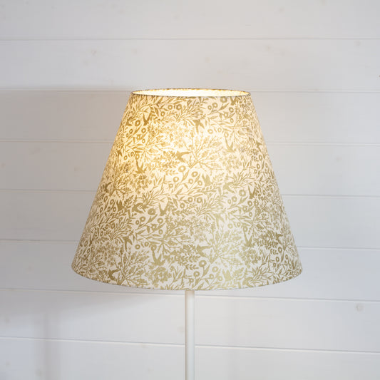 Conical Lamp Shade B135 ~ Gold Birds, 23cm(top) x 45cm(bottom) x 34cm(height)