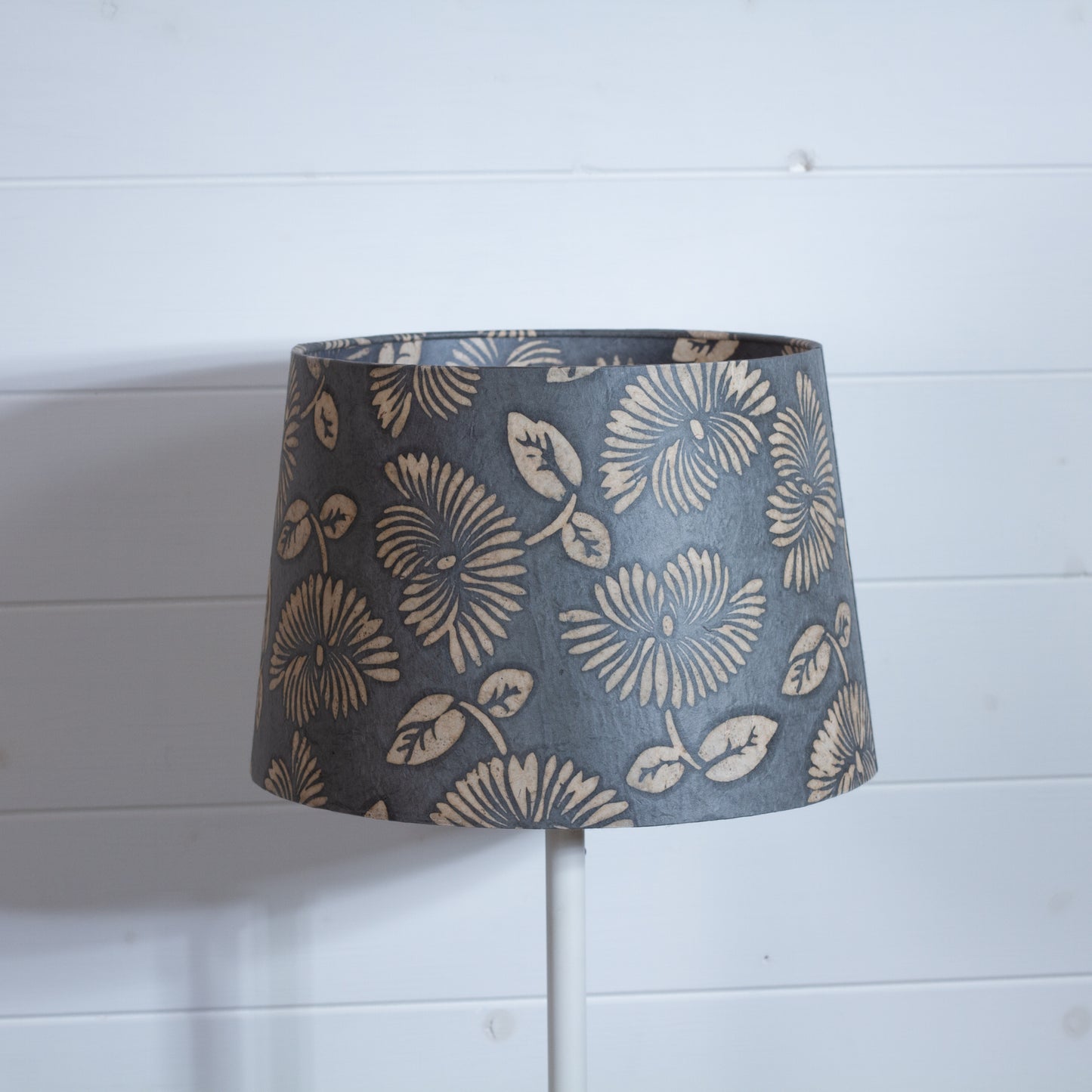 Conical Lamp Shade - B119 ~ Batik Peony Grey, 25cm(top) x 30cm(bottom) x 20cm(height)
