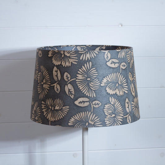 Conical Lamp Shade - B119 ~ Batik Peony Grey, 30cm(top) x 35cm(bottom) x 22cm(height)