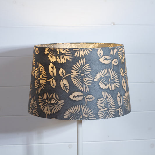 Conical Lamp Shade - B119 ~ Batik Peony Grey, 30cm(top) x 35cm(bottom) x 22cm(height)