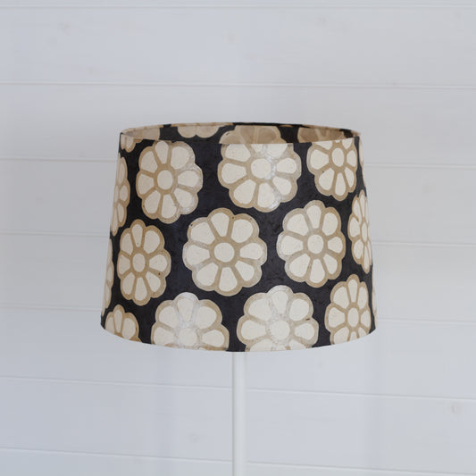 Conical Lamp Shade P24 -Batik Big Flower on Black, 30cm(top) x 35cm(bottom) x 22cm(height)