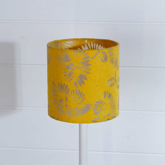 Drum Lamp Shade - B120 ~ Batik Peony Yellow, 15cm(diameter)