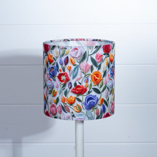Drum Lamp Shade - F150 ~ Tulip Stems Fabric, 15cm(diameter)