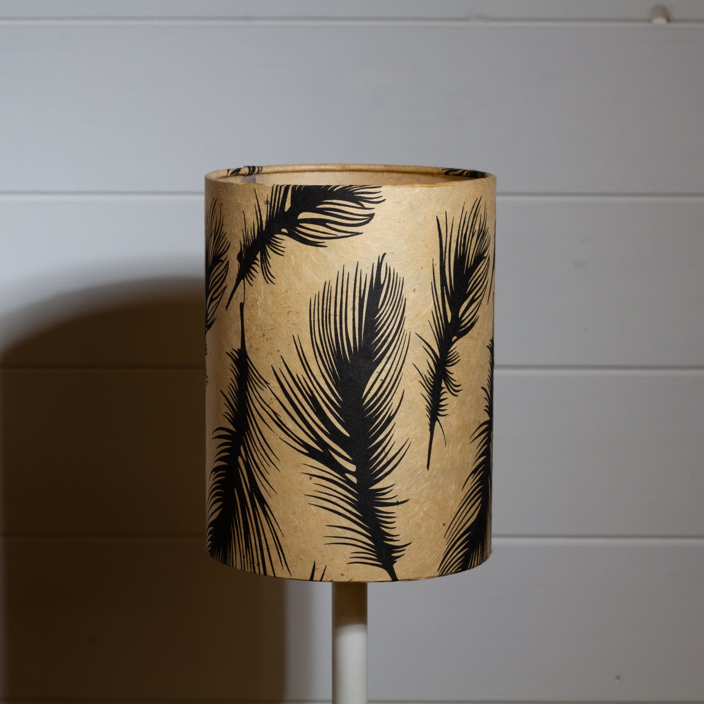 Drum Lamp Shade - B102 ~ Black Feather, 15cm(diameter)