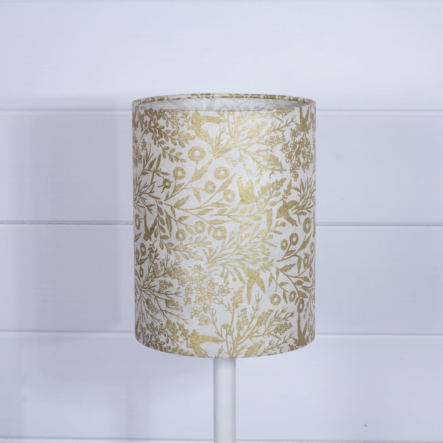 Drum Lamp Shade - B135 ~ Gold Birds, 15cm(diameter)