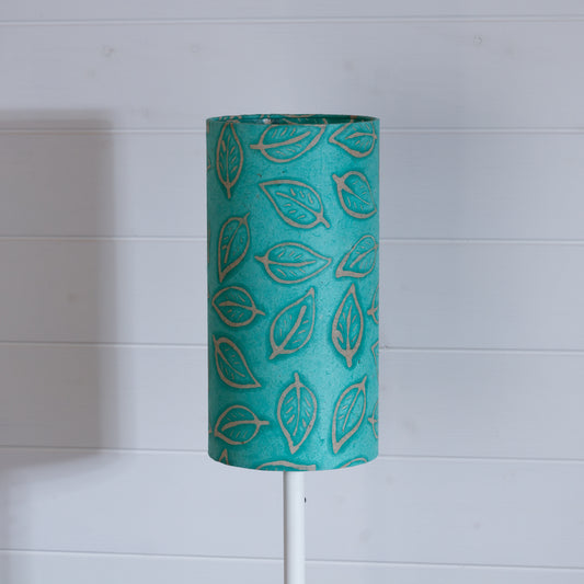 Drum Lamp Shade - B138 ~ Batik Leaf Sea Foam, 15cm(diameter)