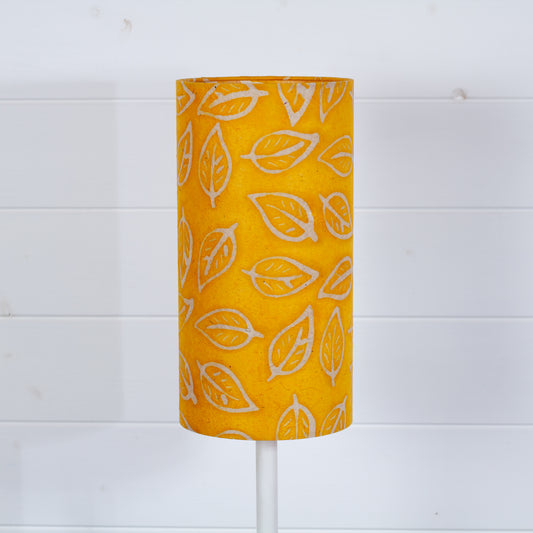 Drum Lamp Shade - B107 ~ Batik Leaf Yellow, 15cm(diameter)
