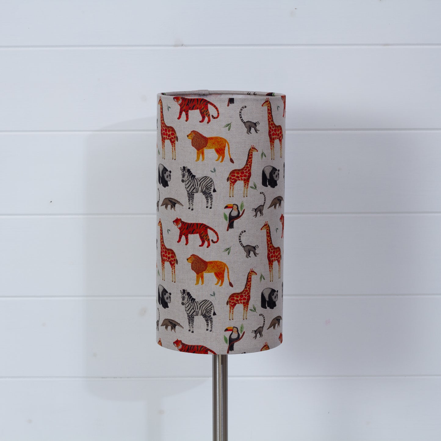 Drum Lamp Shade - F100 ~ Zoo Animals Fabric, 15cm(diameter)