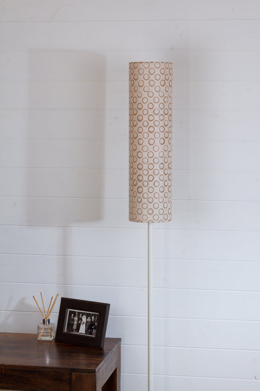 Drum Lamp Shade - P74 - Batik Natural Circles, 15cm(diameter) x 55cm(h)