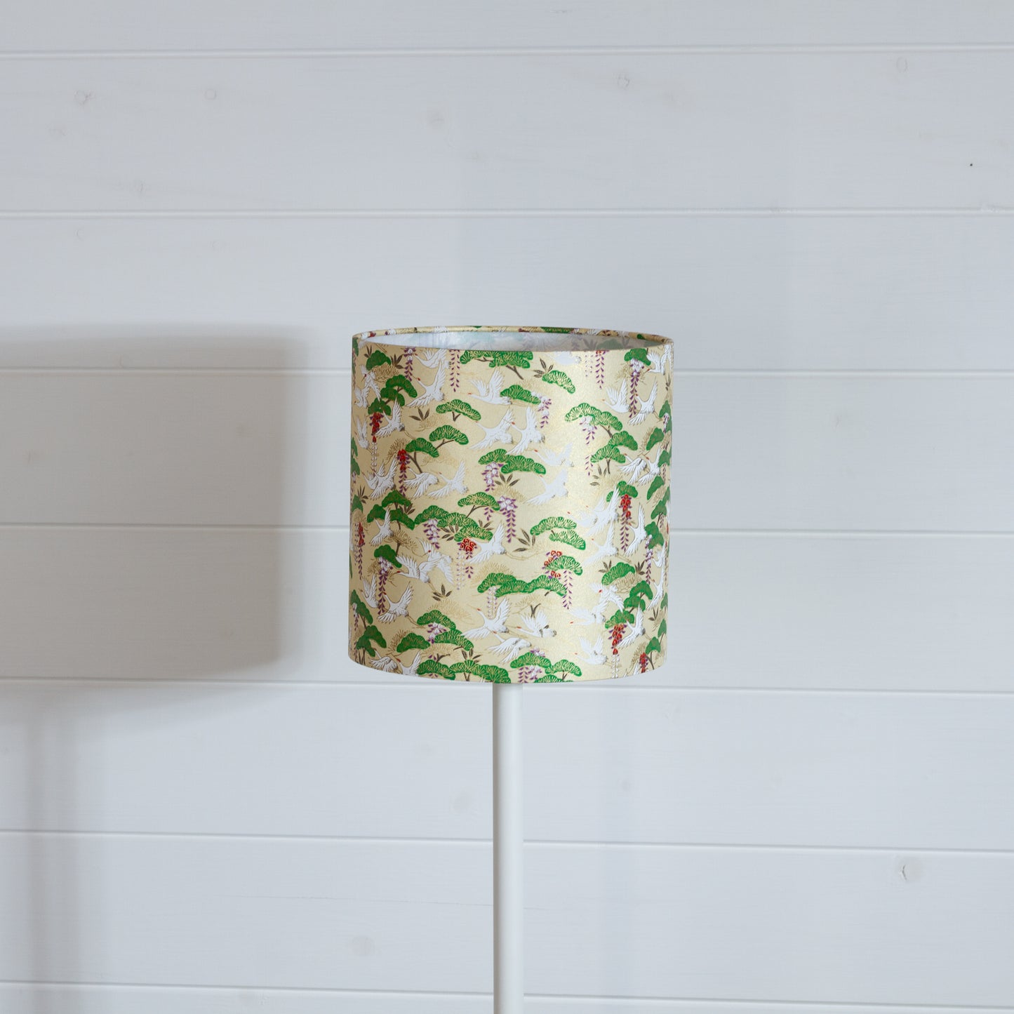 Drum Lamp Shade - W05 ~ Cranes, 20cm(d) x 20cm(h)