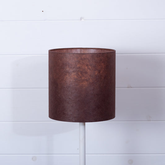 Drum Lamp Shade - P58 - Brown Lokta, 20cm(d) x 20cm(h)
