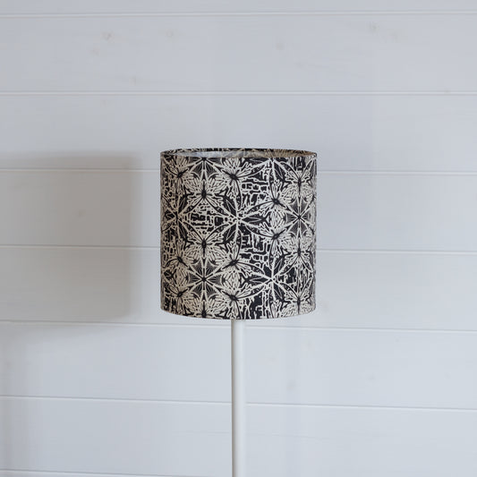 Drum Lamp Shade - B136 ~ Butterfly Kaleidoscope Black, 20cm(d) x 20cm(h)
