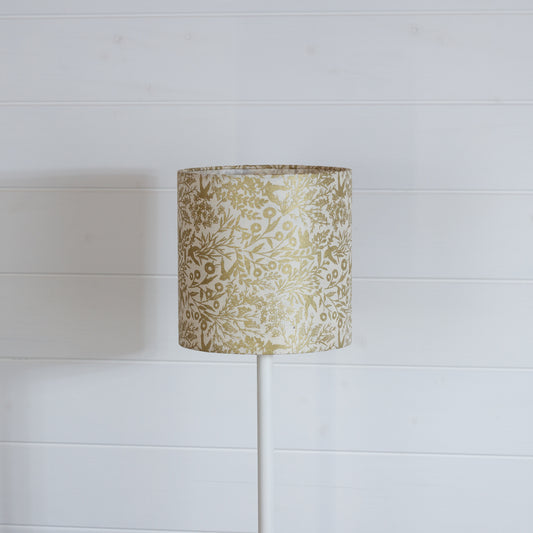 Drum Lamp Shade - B135 ~ Gold Birds, 20cm(d) x 20cm(h)