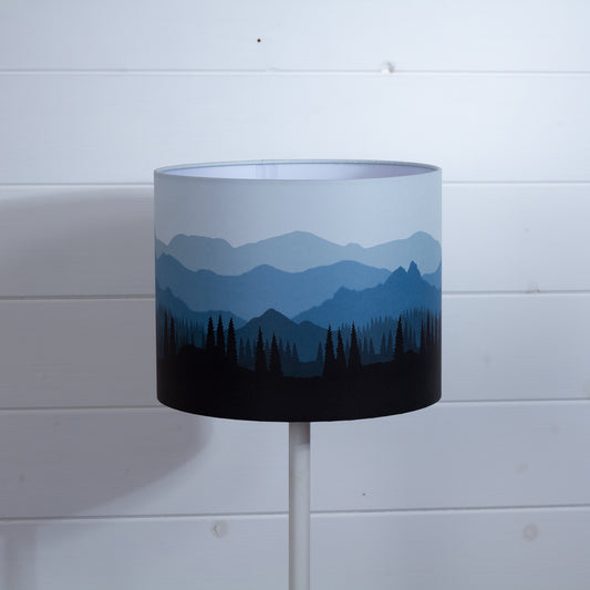 Drum Lamp Shade - Landscape #4 Blue, 25cm(d) x 20cm(h)