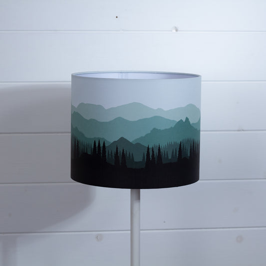 Drum Lamp Shade - Landscape #4 Green, 25cm(d) x 20cm(h)