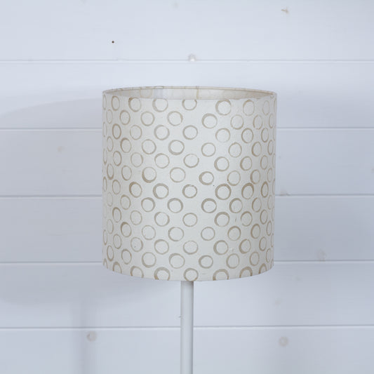 Drum Lamp Shade - P74 - Batik Natural Circles, 25cm x 25cm