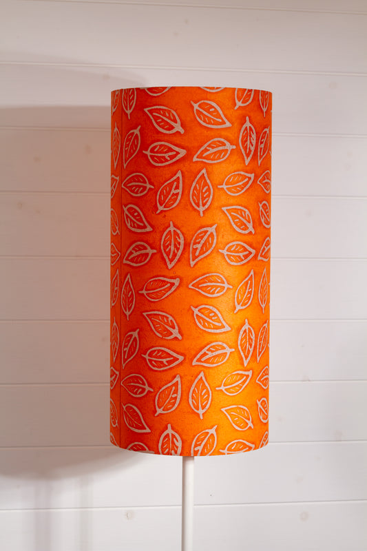 Drum Lamp Shade - B123 ~ Batik Leaf Orange, 25cm x 55cm
