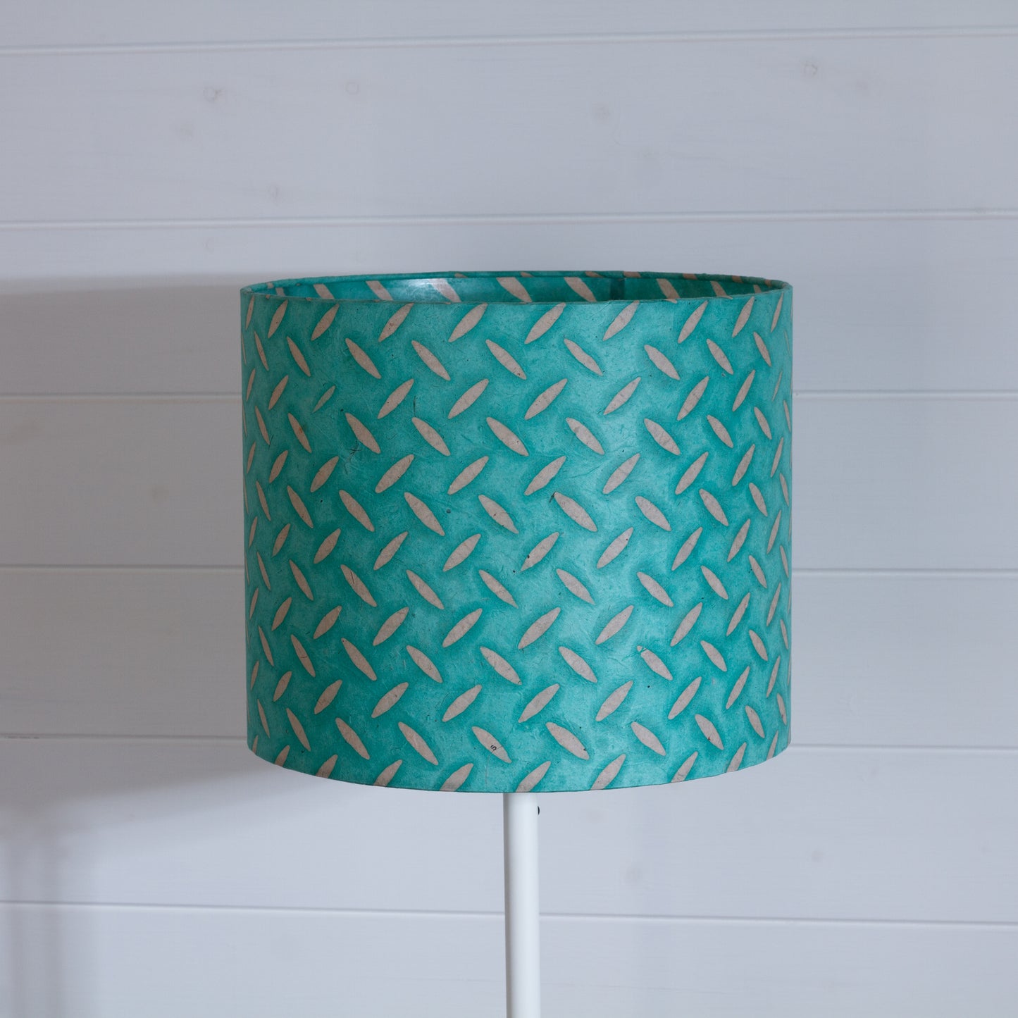Drum Lamp Shade - P93 ~ Batik Tread Plate Sea Foam, 30cm(d) x 25cm(h)