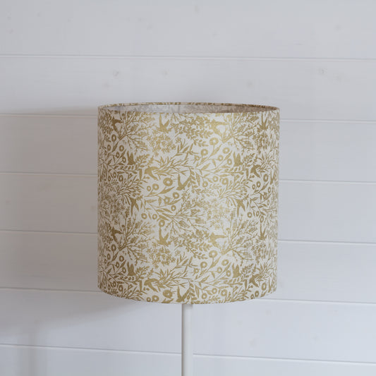 Drum Lamp Shade - B135 ~ Gold Birds, 30cm(d) x 30cm(h)