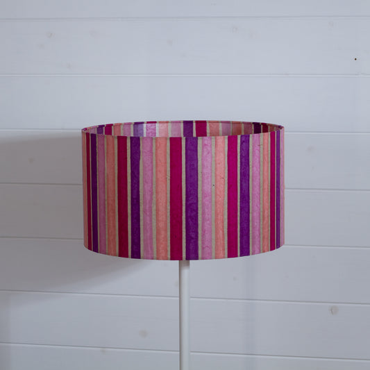 Drum Lamp Shade - P04 - Batik Stripes Pink, 35cm(d) x 20cm(h)