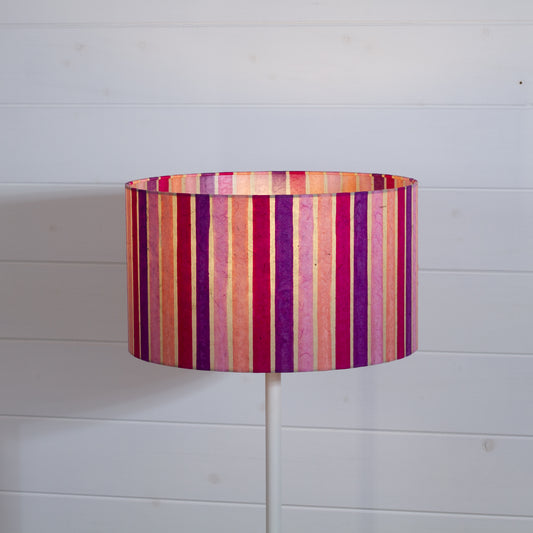 Drum Lamp Shade - P04 - Batik Stripes Pink, 35cm(d) x 20cm(h)