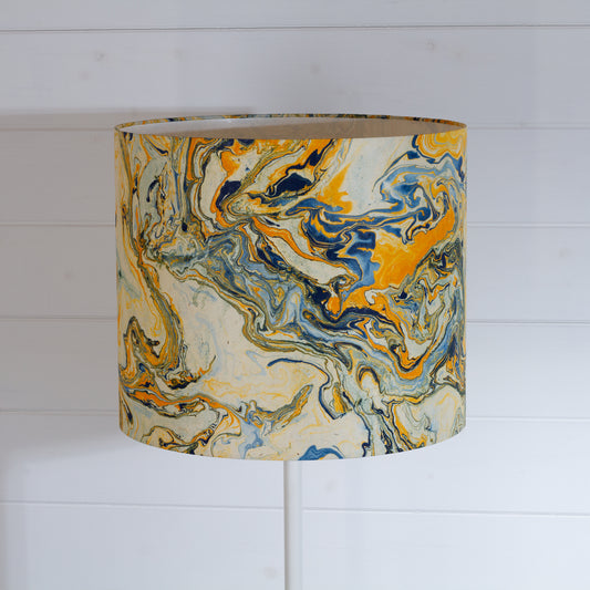 Drum Lamp Shade - B139 ~ Coastline Marble, 35cm(d) x 30cm(h)