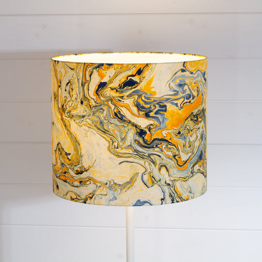 Drum Lamp Shade - B139 ~ Coastline Marble, 35cm(d) x 30cm(h)