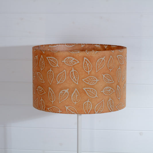 Drum Lamp Shade - P66 - Batik Leaf on Camel, 40cm(d) x 25cm(h)