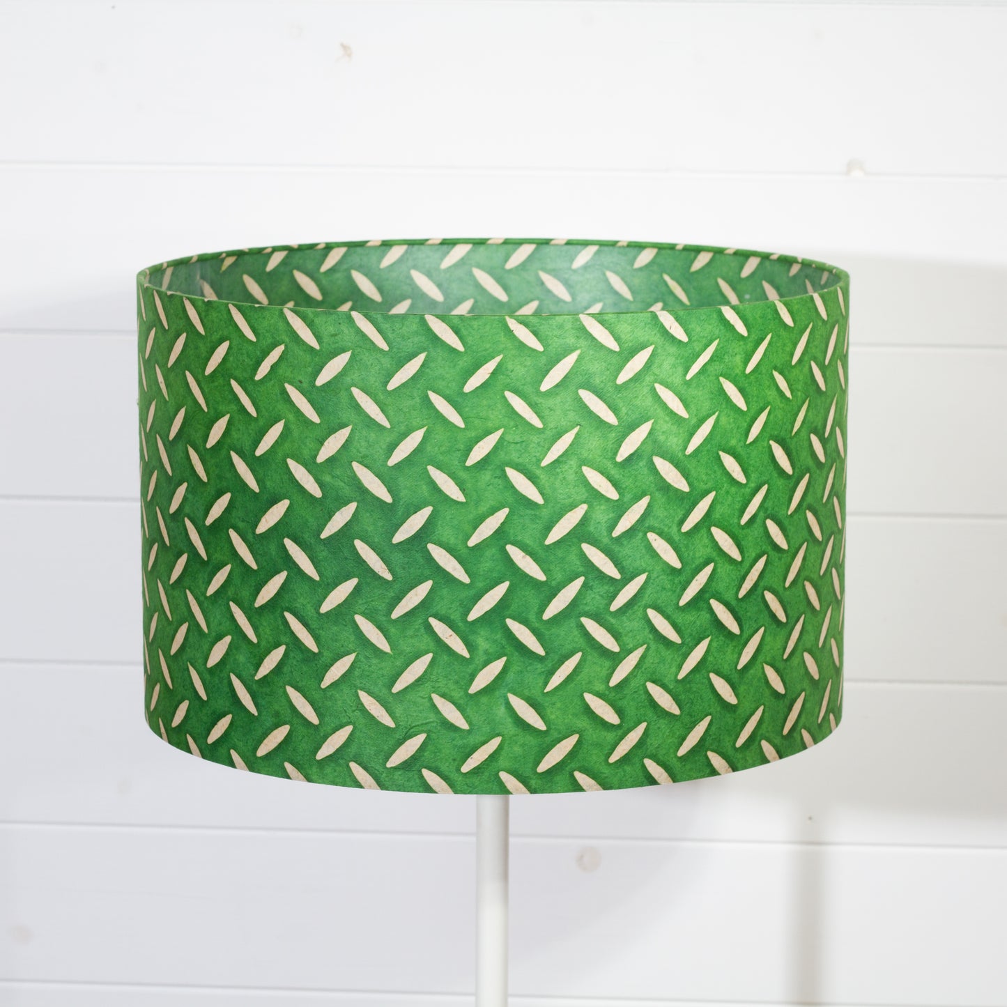 Drum Lamp Shade - P96 ~ Batik Tread Plate Green, 40cm(d) x 25cm(h)